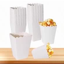 100/48/36/24/12PCS/1PCWhite Popcorn Boxes, 2 X 4.5 X 3 Inch Mini Popcorn Boxes For Movie Night DecorationsChristmas / Halloween