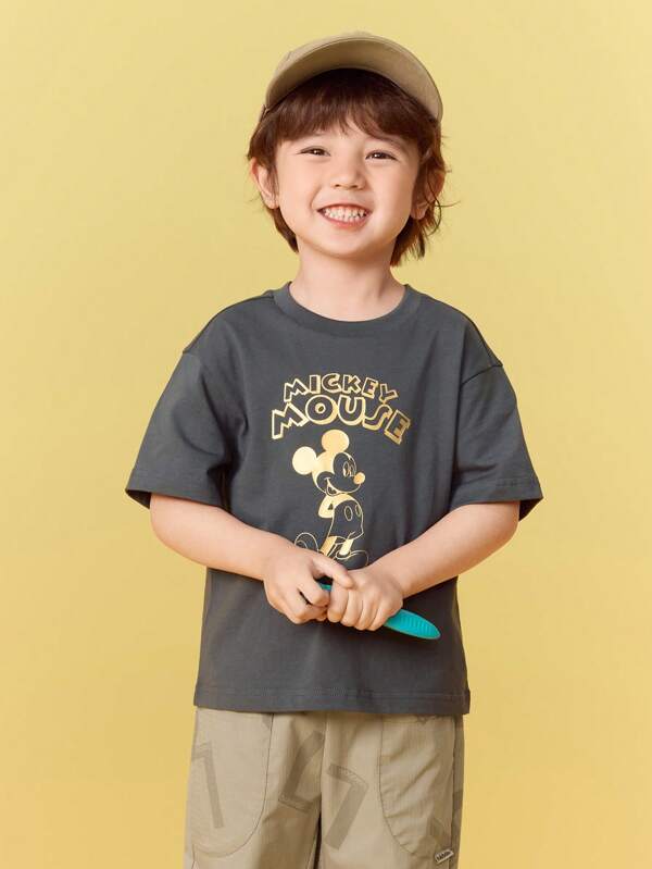 Balabala Camiseta de Mickey Mouse para niños de Disney - Camiseta de manga corta de dibujos animados unisex para niños - Blusa de algodón para el verano