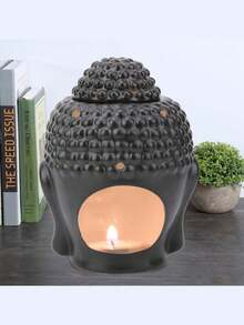 陶瓷佛头茶蜡烛台，陶瓷佛像香炉，烛台灯家居装饰，装饰佛头精油扩散器，蜡烛香薰扩散器，茶蜡烛台，瑜伽水疗佛像装饰 - 彩色 - 查看 7