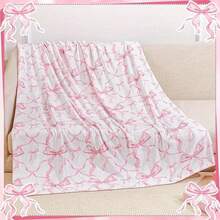 Bowknot Prints Ultra-Soft Flannel Throw Blanket Digital Printing, 280gsm, All-Season Comfort Polyester Blankets Great Gift For Friend, Family, Wedding, Birthday,Warm,Soft,Comfortable,Cozy Personalized Ideal Gifts For Him,Her,Boyfriend,Girlfriend,Dad,Mom,Family,Friends,Pets ,For Anniversaries,Valentine's Day,Mother's Day,Birthdays,Father's Day,Weddings,Graduation,Christmas,Housewarming Sofa,Bed,Car,Bedroom,Living Room,Office,Outdoor Camping,Beach,Wall Decoration - Nhiều màu - Xem 1