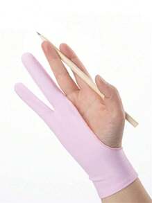 1pc Black/Blue/Pink 2-Finger Artist Painting Gloves, Casual Daily Accessory, Back To School