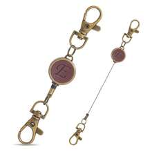 1 件时尚古铜色字母伸缩挂钩带 - 多功能伸缩挂绳、背包/行李连接器、包包吊坠、钥匙扣 - 简单实用，适合日常使用，个性化首字母旅行礼物、节日