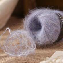 2 绞羊驼毛/马海毛混纺纱线，长马海毛针织，细马海毛纱线，用于编织毛衣、披肩、背心，手工编织，25 克 * 2 绞