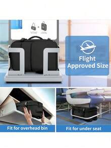 Ryanair 40x20x25 可擴展座下背包，航空公司認證防水機艙包，附 USB 接口 - 黑色 - 查看 8