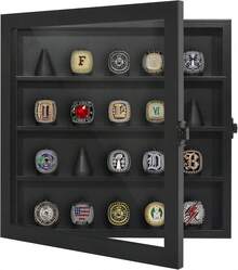 Americanflat 11x14 Shadow Box Frame With Shatter-Resistant Glass - Silhouette Collection - Large Shadow Box Display Case For Tabletop And Wall Display - Dark Oak With Soft Felt Back - Black - View 1