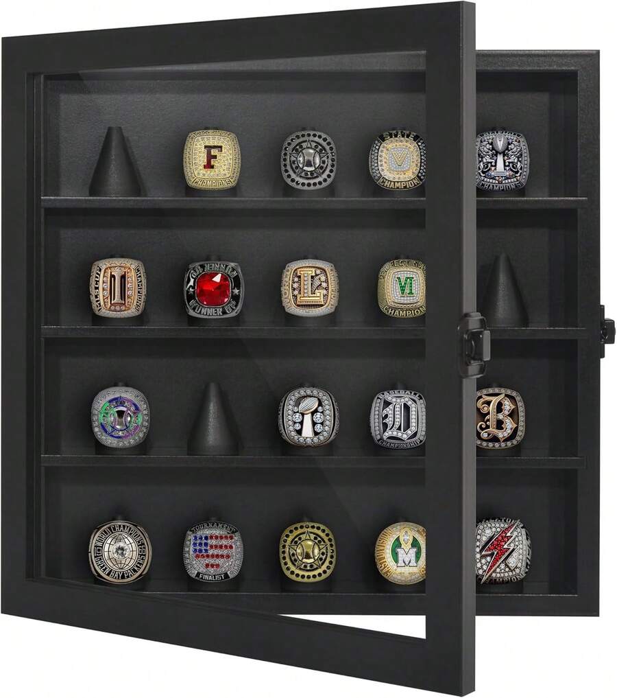 Americanflat 11x14 Shadow Box Frame With Shatter-Resistant Glass - Silhouette Collection - Large Shadow Box Display Case For Tabletop And Wall Display - Dark Oak With Soft Felt Back - Black - View 1