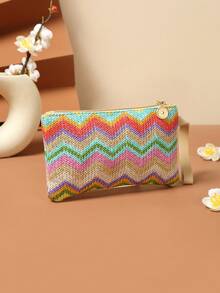 Women's Casual Colorful Woven Clutch Bag - Multicolor - View 2