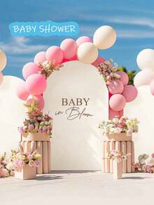 Vòm trang trí màu be hai mặt, kích thước 6ft, 6.6ft, 7.2ft - Vòm trang trí bằng vải spandex phủ, phông nền hình vòm tròn, spandex, nhãn dán "Baby In Bloom", bảng trang trí tiết lộ giới tính (bé gái hoặc bé trai), trang trí tường cho bà bầu, trang trí đám cưới, tiệc sinh nhật, lễ tốt nghiệp, màu trắng - Nhiều màu - Xem 6