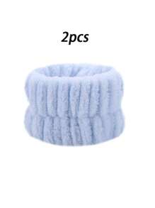 1 pièce/2 pièces/3 pièces Set de bandeaux de spa en forme de nuage, bandeaux et serre-poignets en éponge torsadée douce pour le yoga, les soins de la peau et le maquillage. Bandeaux de lavage du visage de couleur unie pour femmes. Set de bandeaux et serre-poignets de douche pour le maquillage et le lavage du visage. Accessoires pour la tête et les cheveux pour la rentrée scolaire