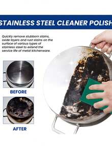 jakehoe 厨房清洁膏,不锈钢锅具清洁剂,除锈除臭剂,有效清洁水龙头、门把手、浴室、水槽、厨房用具,不会损伤金属(随机新旧包装) - 升級款-多色 - 查看 11