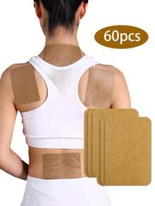 60入組附有植物萃取物的薑片，溫和不刺激，適合日常保健，中醫，緩解不適和疲勞，常用於背部，手臂，手腕，肩膀，腰部，腹部，頸部，膝蓋，腿部和關節，艾葉，薑，艾灸貼片保健 - 彩色 - 查看 4