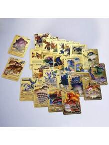 10 PCS Random Blind Bag Gold Foil Cards Packs Vmax V EX GX Rare Golden Cards TCG Gold Foil Game Trading Card For Fans/Collectors Gifts (No-Repeated)