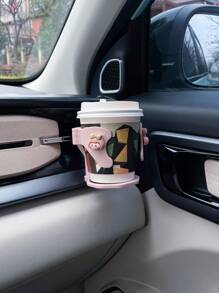 Cute Cartoon In-Car Cup Holder, Car Air Vent Beverage Cup Stand Attachment, Cigarette Ashtray Portable Bracket Anti-Slip Anti-Shake, Multifunctional Air Vent Fixator & Tray Organizer