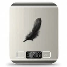 مقياس رقمي للمطبخ والبريد 5كجم/11رطل، من الفولاذ المقاوم للصدأ 304، شاشة LCD، دقة 0.05 أونصة/1جرام، وظيفة التعشير، بطارية مضمنة، محمول، مناسب للخبز والطهي والحمية والكيتو والتحضير الغذائي والأعمال الصغيرة والحرف والسوائل والمتاجر الصغيرة (الحجم المتوسط) - متعدد الألوان - مشاهدة 12