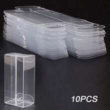 10/50/100 piezas Cajas de exhibición de plástico PVC transparente, caja de almacenamiento de modelos de coches, adecuado para modelos de coches a escala 1/64, caja de almacenamiento de juguetes - caja de almacenamiento transparente con tapa - transparente - Ver 16