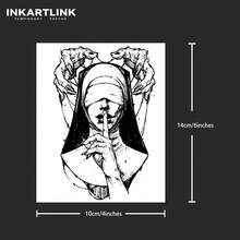 INKARTLINK 革命性技术纹身，半永久纹身，逼真纹身，木偶女孩，心形纹身，临时纹身，防水，逼真纹身外观，小众设计纹身，果汁纹身，植物纹身 - 黑色 - 查看 5