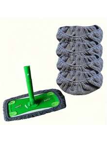 4 件可重复使用拖把垫，可洗干湿平板拖把替换装，吸污吸水能力强，清洁用品 - 彩色 - 查看 6