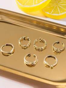 12/24 Stück Zehenringe für Frauen, komplett Metall Gelenkreinge, verstellbare Mond- und Blumen-Zehenringe, geeignet für den Strand