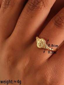 1pc Vintage Bee Design Gold-Tone Plated Knuckle/Midi Ring, Fashionable Unique Small Jewelry For Women, Suitable For Daily Wear - Bee Ring - View 5