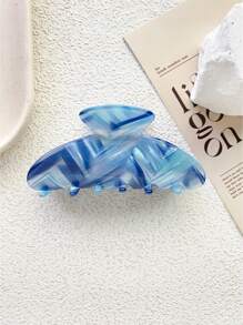 1pc Women's Colorful Half Round Hair Clips, Minimalist Fashionable Mermaid Style Acrylic Material New Multi-Color Half Round Hair Claw Clip, Suitable For Casual Outfits, Daily Commute, Half Updo Hair, Doesn't Damage Hair Fashion Hair Accessories