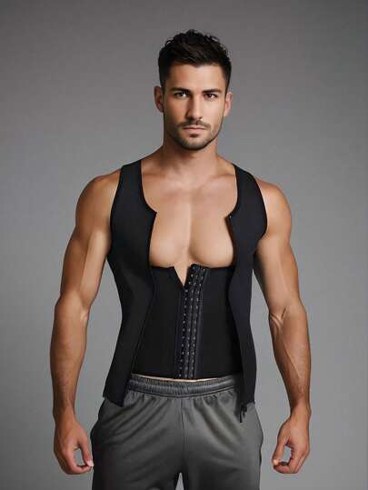 1pc Men's Sports Waist Trainer Belt, Black Color, Suitable For Basketball, Deadlift, Squat, Running, Body Shaping