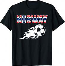 Norway Soccer Fans Jersey - Norwegian Flag Football Lovers T-Shirt Gift For Dad Gift For Engineers Anniversary Gift For Wife - Black - View 1