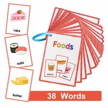 12 Themes Montessori Children's English Word Learning Flashcards, Early English Word Learning Supplies, Home School Classroom English Learning Assistance Tools, Classroom English Learning Supplies - Multicolor - View 26