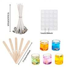 BlingFun Gel Wax Candle Making Kit,With 4 Colors/400g Premium Clear Jelly Wax For Candle Making, 20pcs Wax Wicks& 20pcs Stickers, 5pcs Wick Holdersfor Gel Scented Candle Making, Home Decor, Craft Projects