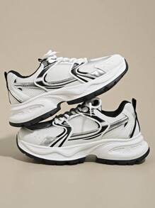 Damen Frühling/Herbst Neue Lässig Plateau Sneaker, Mesh atmungsaktiv Keilabsatz bequeme Schnürung leicht vielseitig Modische Sneaker, Weiß/Grau, geeignet für alle Jahreszeiten, Freizeitschuhe