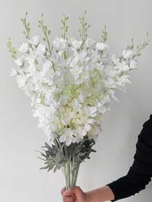 1件 33英吋人造飛燕草絲綢花長莖仿真植物 花藝布置 家用辦公室花園婚禮桌面花瓶裝飾 人造花 臥室裝飾 花束 房間裝飾 臥室裝飾 臥室配件 花園配件 仿真鮮花 家用 花園 仿真花 人造植物 生日 臥室 臥室配件 仿真鮮花 人造花 生日禮物 - 白色 - 查看 10
