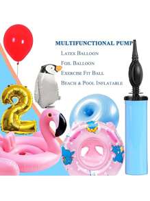 Set de 3 piezas Bomba de aire para globos, soplador de aire portátil manual, inflador de globos para fiestas de cumpleaños, celebraciones, bodas (color aleatorio)