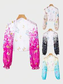 1件女士常规印花长袖披肩