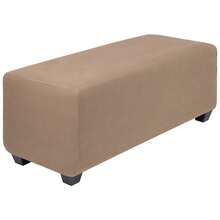 High Stretch Ottoman Cover With Elastic Bottom, Soft Slipcover Jacquard Fabric Small Checks Rectangle Storage Stool Cover Furniture Covers - 休耕 - 查看 1