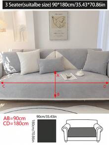 1件装沙发坐垫，四季通用沙发垫，防水防滑沙发套，防尘防污座椅保护垫，家居装饰加厚宠物友好型沙发套，可调节尺寸，适用于卧室、办公室、客厅、L型沙发，可机洗 - 灰色 - 查看 15