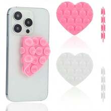 Soporte de agarre y sujeción para teléfono con forma de corazón y ventosa de silicona, de doble cara y antideslizante, para , Android, uso universal a prueba de agua, estilo pulpo para tomar selfies, videos y uso en el escritorio