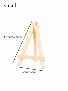 5pcs Wooden Easel Frame Wedding Table Number Card Holder Photo Display Stand, Craft Painting Artist Supplies Home Decoration, Natural Wooden Easel Tripod Display Conference Wedding Table Business Card Holder Display Stand Painting Crafts 3/1pc - Apricot - View 14