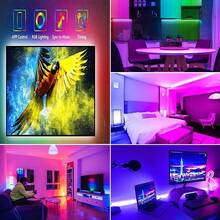 遥控智能RGB LED灯带，音乐同步，USB供电，App/遥控器控制，适用于卧室、家居、户外、派对、万圣节、圣诞节装饰、电视背光、房间装饰、生日、毕业典礼等场合，也是圣诞节家居装饰和圣诞礼物的理想之选。 - 黑色 - 查看 5