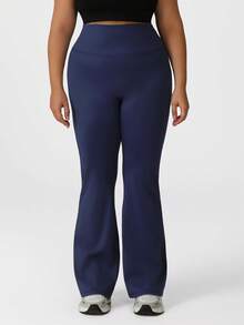 Sodalemon Plus Size Women Wide Leg Dance Pants, Yoga Bootcut Trousers For Sports - Navy Blue - View 5