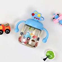 1 件婴儿训练吸管杯，适合 1-3 岁儿童，儿童吸管奶瓶 350 毫升和防漏水饮水杯带手柄 - 彩色 - 查看 4