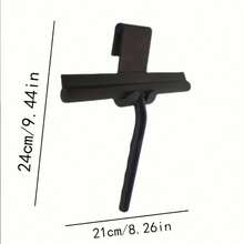 Handheld Silicone Scraper, With Hook Glass Wiper, Shower Scraper, Home Cleaning Scraper, Window Scraper, Water Removal Scraper, Suitable For Shower Doors, Bathrooms, Windows And Car Glass, Cleaning Supplies, Cleaning Tools Back To School - Black - View 4