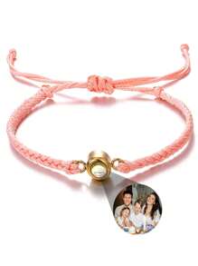 1 Stück anpassbares Foto-Projektionsarmband, buntes geflochtenes Edelstahl-Armband für Paar, geeignet für Männer, Frauen, Paar, Familie, Fotoerinnerungen, personalisiertes Geschenk für Feiertage, Muttertag, Vatertag, Valentinstag, Geburtstag