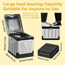 Portable Toilet, Portable Camping Toilet For Adults, Folding Toilet With Lid, Portable Foldable Car Toilet, Compact Emergency Toilet For Car, Home, Camping, Hiking, Boating & Outdoor Travel - Includes Trash Bags - Dark Grey - View 3