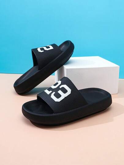 Barnskumtofflor EVA Lätta, halkfria, mjuka botten, söta slip-on-husskor för pojkar och flickor, enkla enfärgade strandsandaler med tjock sula