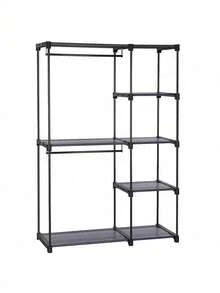 RYG024G02 Storage Cabinet, Folding Wardrobe, Wardrobe, Metal Wardrobe With Hanging Bars, Clothes Rack, Organizer For Cloakroom, Bedroom, 43 X 112 X 165 Cm, Grey - 灰色 - 查看 9