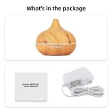 550ml Essential Oil Diffuser With Remote Control, Ultrasonic Humidifier, 7 Color LED Light & 6 Oils