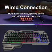 Wired 104 Keys Rainbow RGB Backlit Gaming Mechanical Keyboard, Metal Volume Knob, Multimedia Keys, With Phone And Lighter Holder, Free Removable Wrist Rest, Thickened Metal Panel, For Windows Laptop PC , Gaming Office Universal, Black