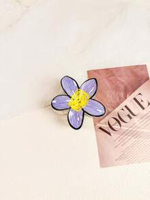 1pc/3pcs/6pcs Children Cute Hand-Painted Floral Hair Clips, Encounter Colorful Spring Flower Series, Handmade Floral Hair Clips To Fasten Spring Sunshine In Hair, Unlock Spring Exclusive Colors - Multicolor - View 3