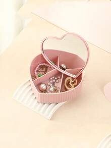 Love Jewelry Box Desktop Dustproof Storage Box High-End Jewelry Box Ring Earring Necklace Portable Storage Makeup Plastic Box - Multicolor - View 9