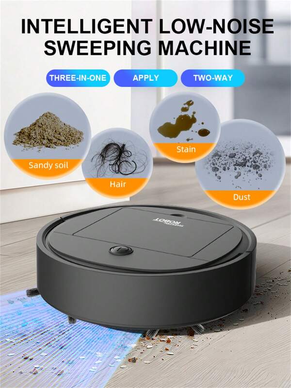 1pc Vacuum Cleaner, Robot Vacuum Cleaner, Vacuum & Sweep Intelligent Robot Vacuum Cleaner, Vacuum And Sweep Cleaning Machine, Portable Vacuum Cleaner, Convenient Automatic Cleaning Mop Robot, Home Floor Cleaning Mop Robot