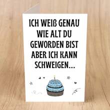 1pc German Birthday Greeting Card - "Ich Weib Genaue" Humorous Design, Premium Thick Paper, Ideal For Family & Friends, Personalized Wishes For A Memorable Celebration, Festive Stationery|Celebratory Greeting Card|Quality Paper Card, School Supplies,Back To School